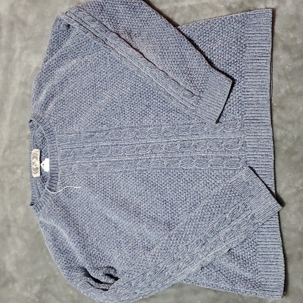 Pink Rose - Blue Sweater